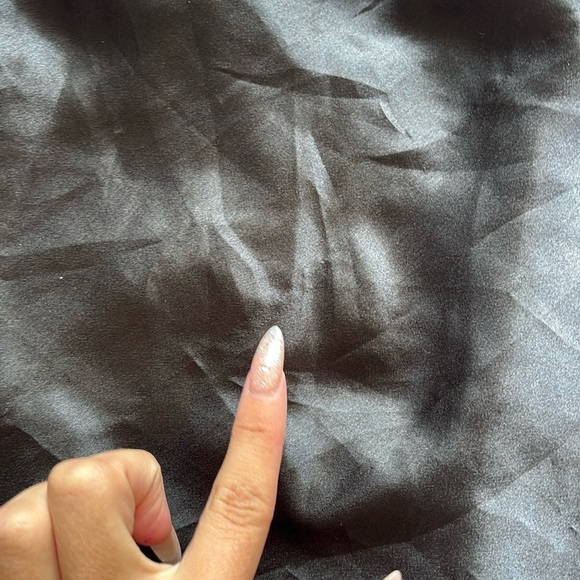 Secret Treasures Vintage Black Satin Slip Dress – Size Medium | Lace Trim | - Picture 6 of 6